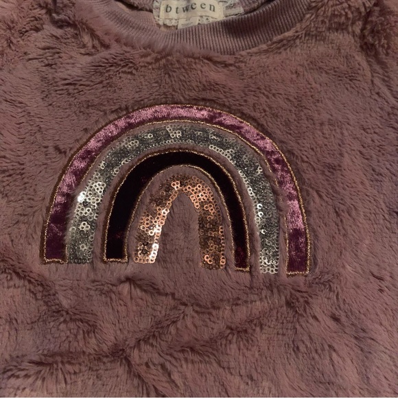 btween Toddler Girls Top Dusty Rose Sequin Rainbow Size 4T Super Soft Warm - Picture 4 of 4